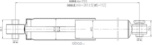 Амортизатор задний (газ) AWSA120161S (Awgo). Артикул AWSA120161S