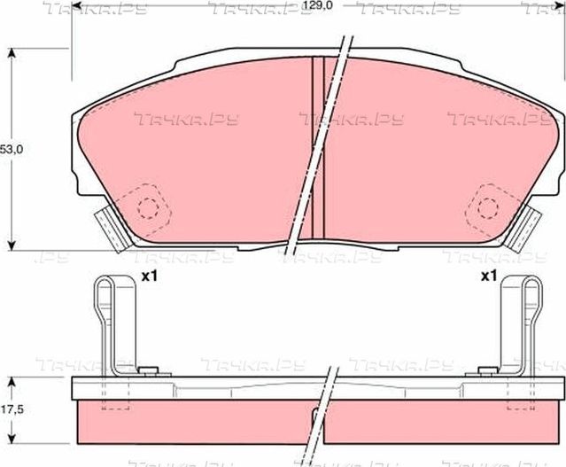 Тормозные колодки TRW передние для Honda Prelude III 1987-1989. Артикул GDB3034