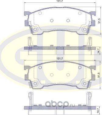 Тормозные колодки G.U.D. передние для Mazda MX-6 1992-1997. Артикул GBP041504