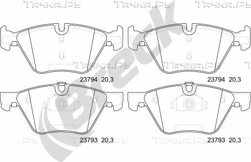 Тормозные колодки Breck передние для BMW X1 I (E84) 2009-2015. Артикул 23794 00 701 00