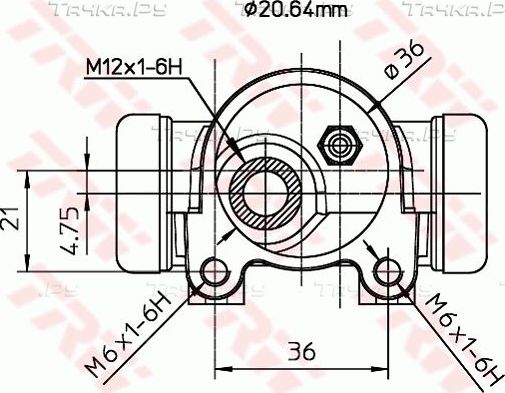 Тормозной цилиндр TRW задний левый для Peugeot 207 I 2006-2015. Артикул BWF153