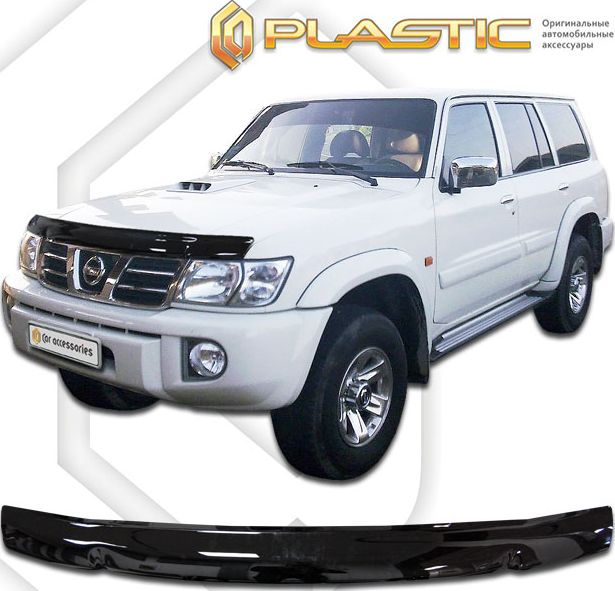 Дефлектор СА Пластик для капота (Classic черный) Nissan Patrol Y61 1997-2004. Артикул 2010010108274