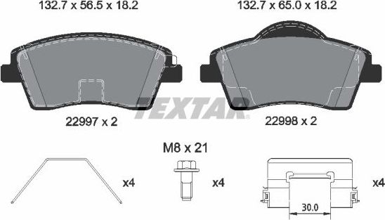 Тормозные колодки Textar Q+. Артикул 2299701