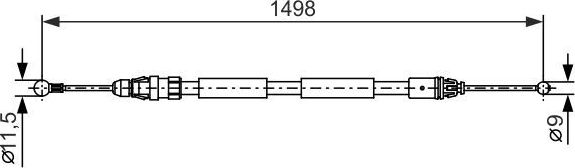 Трос ручника (тросик ручного тормоза) Bosch. Артикул 1 987 482 387