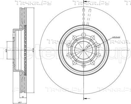 Тормозной диск Trusting передний для SEAT Toledo III 2004-2009. Артикул DF1069