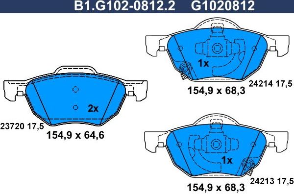 Тормозные колодки Galfer. Артикул B1.G102-0812.2