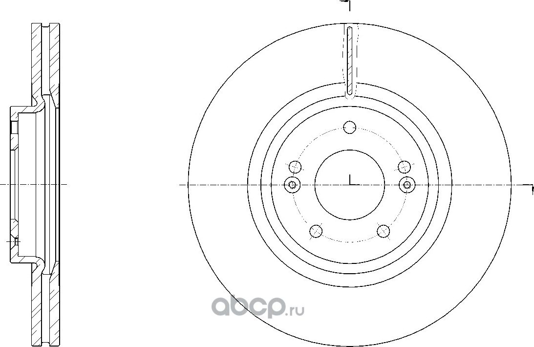 Диск тормозной вентилируемый (G-Brake). Артикул GR21416