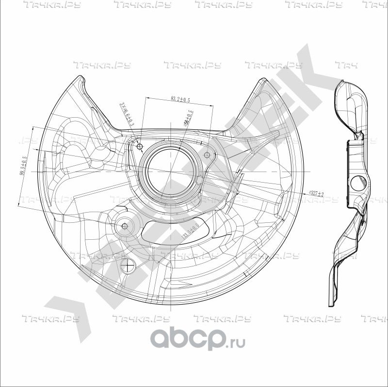 Защита тормозного диска передняя левая MERCEDES W202 93-00 W210 95-02 (Zennek). Артикул DCD0081