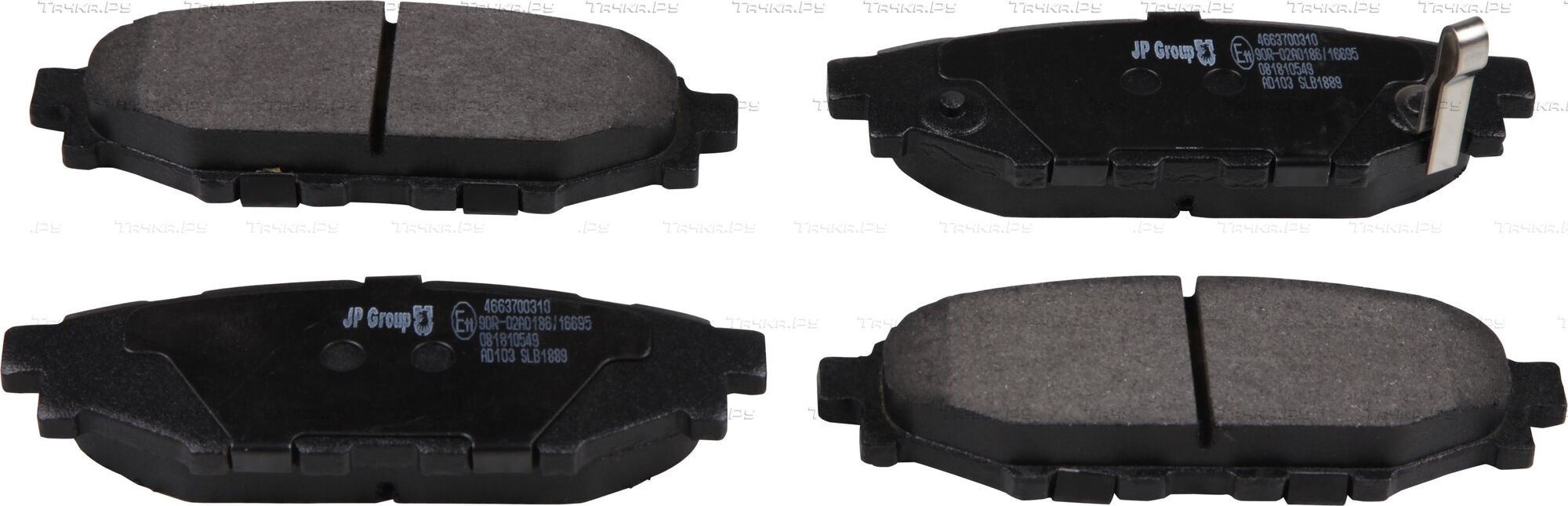 Тормозные колодки JP Group задние для Subaru BRZ 2012-2016. Артикул 4663700310