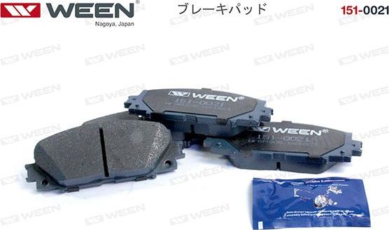 Тормозные колодки WEEN передние для Lexus CT I 2010-2018. Артикул 151-0021