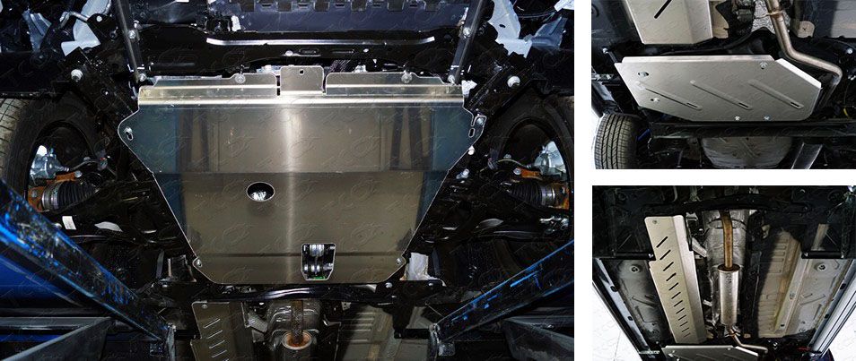 Защита алюминиевая ТСС (4 мм) для картера, КПП, бака и топливных магистралей Renault Arkana 2019-2022. Артикул ZKTCC00427K