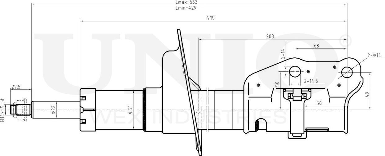 Амортизатор подвески (Unio). Артикул SAB-10080
