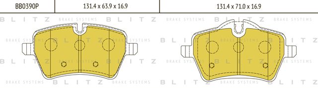Колодки тормозные MINI COOPER 06- перед. (Blitz). Артикул BB0390P