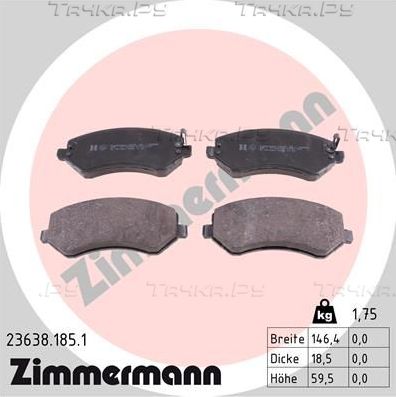 Тормозные колодки Zimmermann. Артикул 23638.185.1
