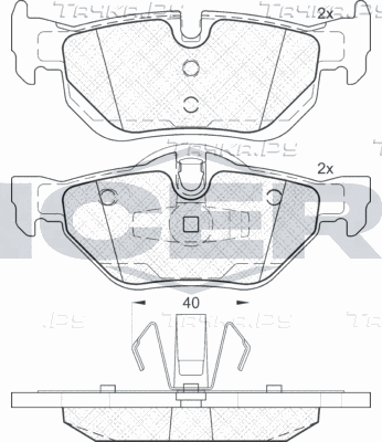 Тормозные колодки Icer задние для BMW 1 I (E82/E88) 2007-2013. Артикул 181663