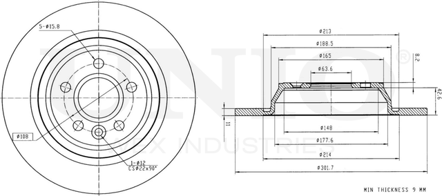 Диск тормозной (Unio). Артикул BRD-20074