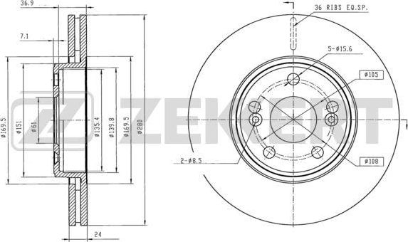 Тормозной диск Zekkert. Артикул BS-5931