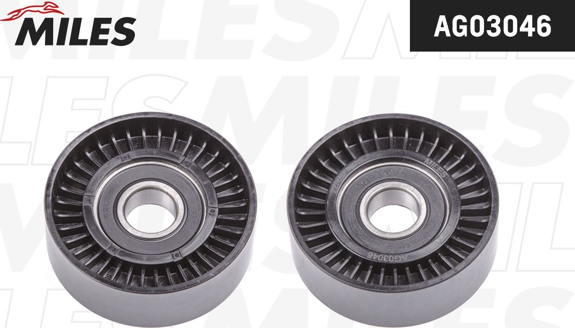 Натяжной ролик (натяжитель) приводного ремня Miles (полимерный материал). Артикул AG03046