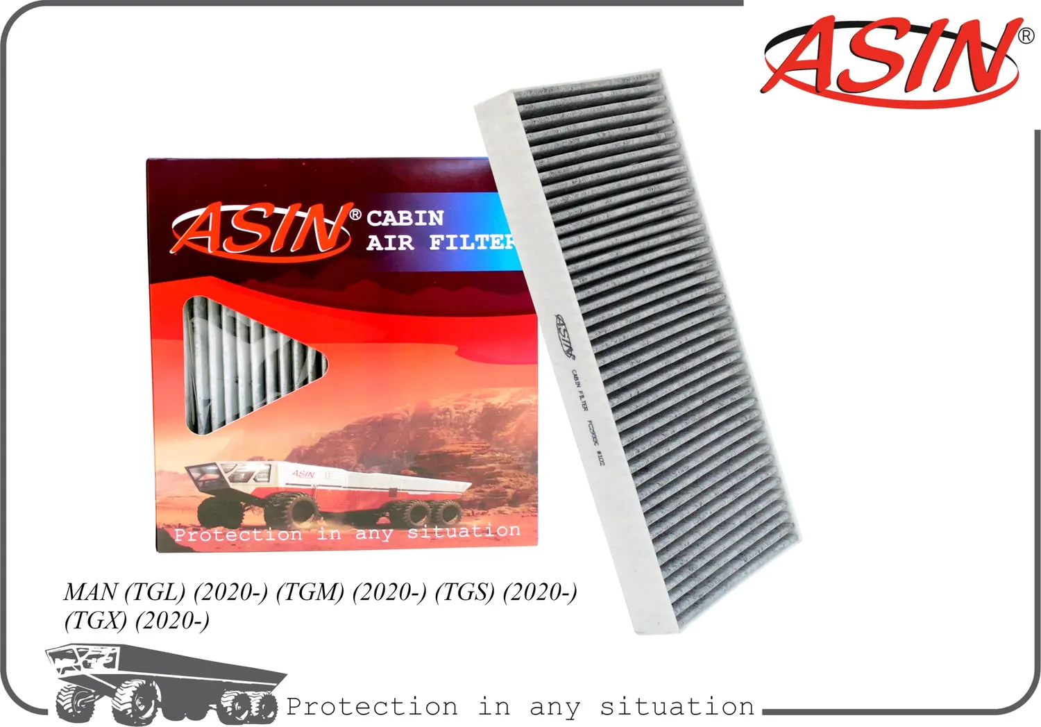 Фильтр салонный (угольный) (Asin). Артикул ASINFC2933C