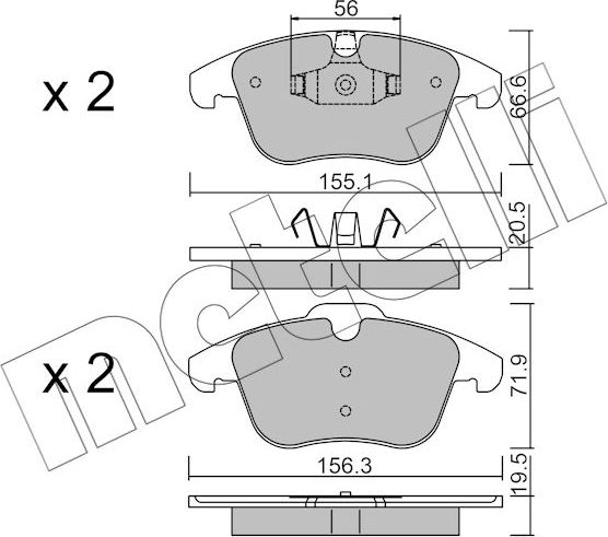 Тормозные колодки Metelli. Артикул 22-0675-6