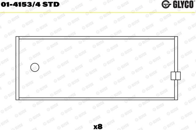 Вкладыши шатунные Glyco для Ford Fiesta III 1989-1997. Артикул 01-4153/4 STD