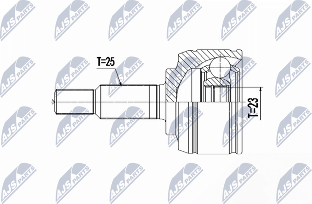 Шрус внутренний (граната) NTY передний для Renault Duster I 2012-2020. Артикул NPZ-RE-062