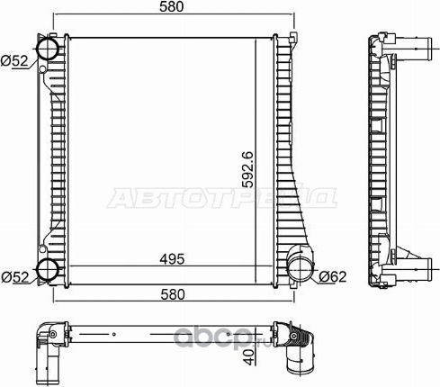 РАДИАТОР ИНТЕРКУЛЕРА LAND ROVER DISCOVERY 3.0D 09-17/RANGE ROVER 09-13 (SAT). Артикул ST2110018 