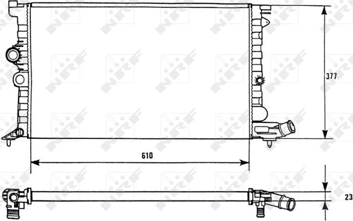 Радиатор охлаждения двигателя NRF (алюминий). Артикул 58946