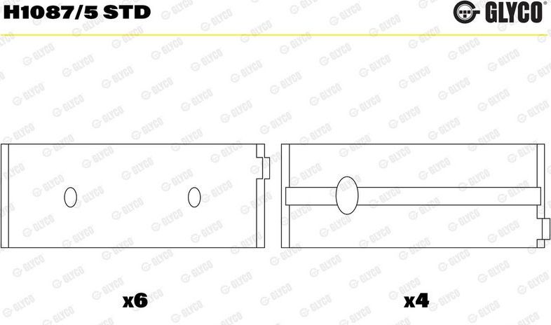 Вкладыши коренные Glyco для Citroen Berlingo II 2008-2019. Артикул H1087/5 STD