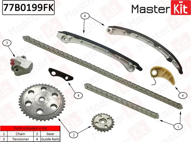 77B0199FK Комплект цепи ГРМ Mazda CX-7 L3VDT 2007- (Master KIT) Master KIT. Артикул 77b0199fk
