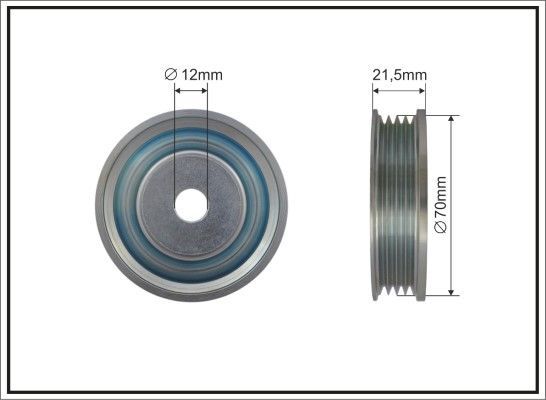 Направляющий (ведущий) ролик приводного поликлинового ремня Caffaro (Металл). Артикул 500432