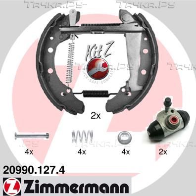 Тормозные колодки Zimmermann KIT Z задние для Volkswagen Caddy II 1996-2000. Артикул 20990.127.4