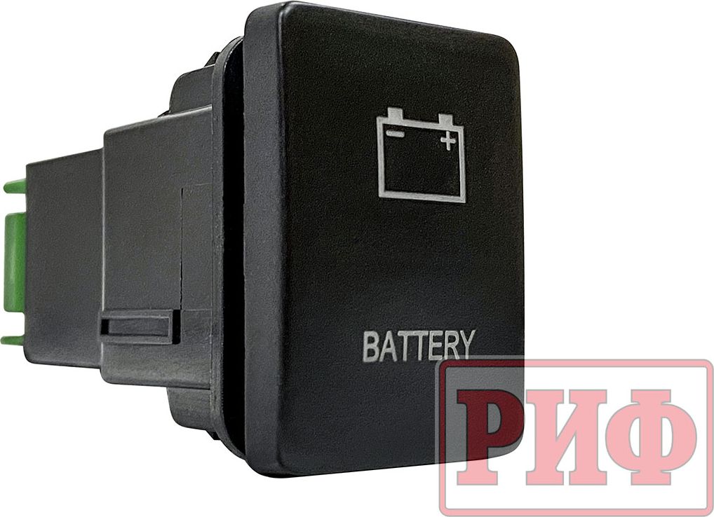 Кнопка РИФ включения/выключения BATTERY 32x22 с белой подсветкой для Toyota Highlander III 2014-2026. Артикул RIF22-1-1104304
