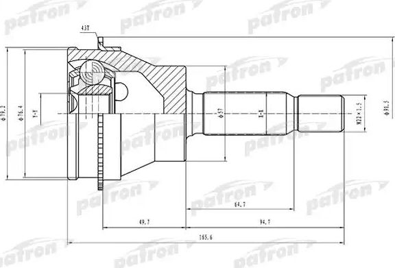 Шрус наружный (граната) Patron. Артикул PCV1523