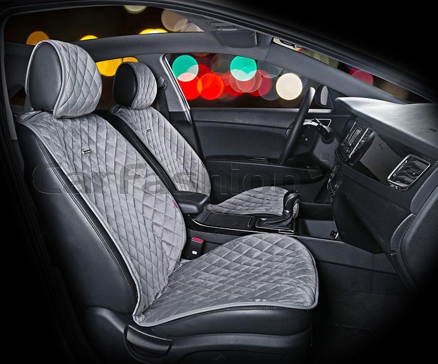 Накидки универсальные CarFashion California на передние сидения авто, цвет Темно-серый/Темно-серый/Темно-серый. Артикул 21909