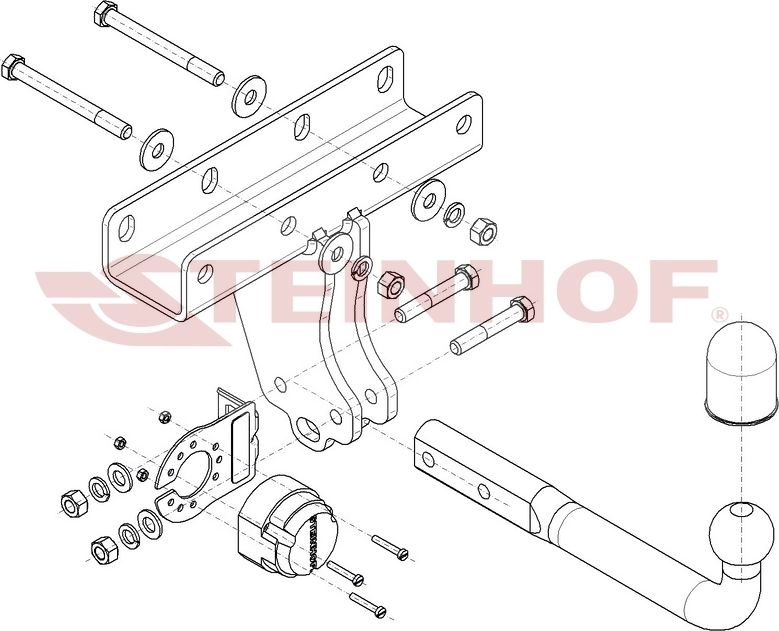 Фаркоп Steinhof для Jeep Wrangler JL (кроме AdBlue) 2018-2026. Артикул J-081