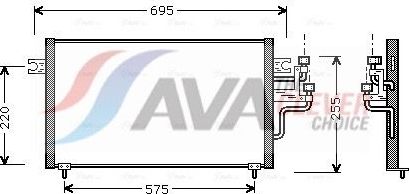 Радиатор кондиционера (конденсатор) AVA (алюминий). Артикул MT5119