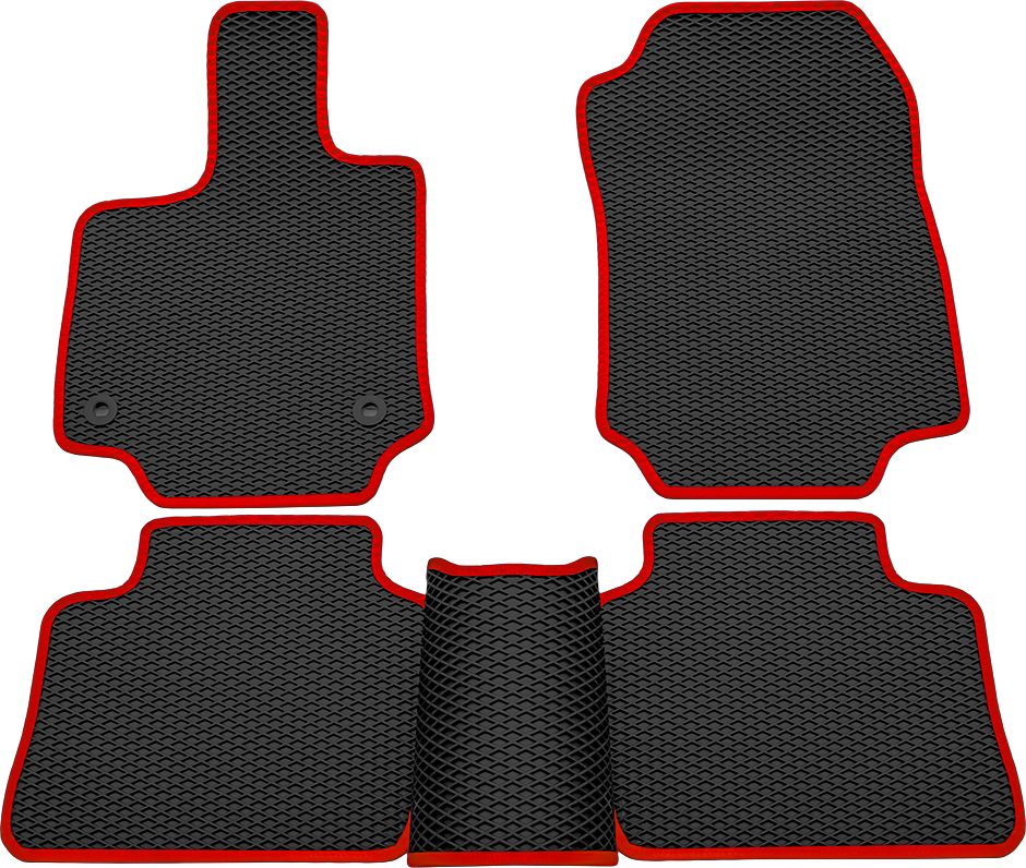 Коврики Rezkon EVA для салона Toyota RAV4 V 2019-2026 Красный кант. Артикул 9034035304