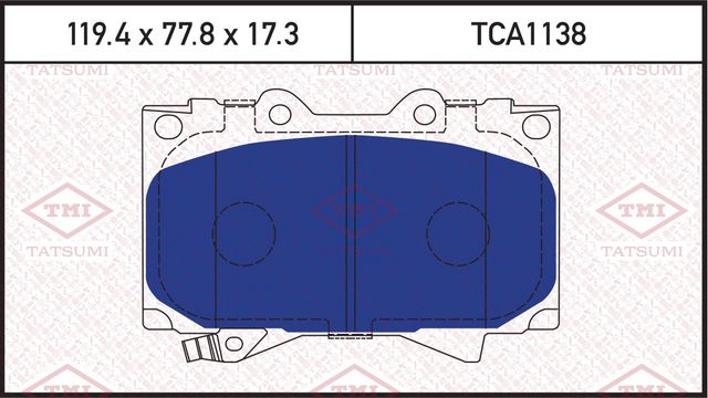 Колодки тормозные TOYOTA LAND CRUISER 98- перед. (Tatsumi). Артикул TCA1138