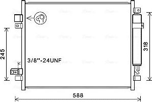Радиатор кондиционера (конденсатор) AVA (алюминий). Артикул DN5428D