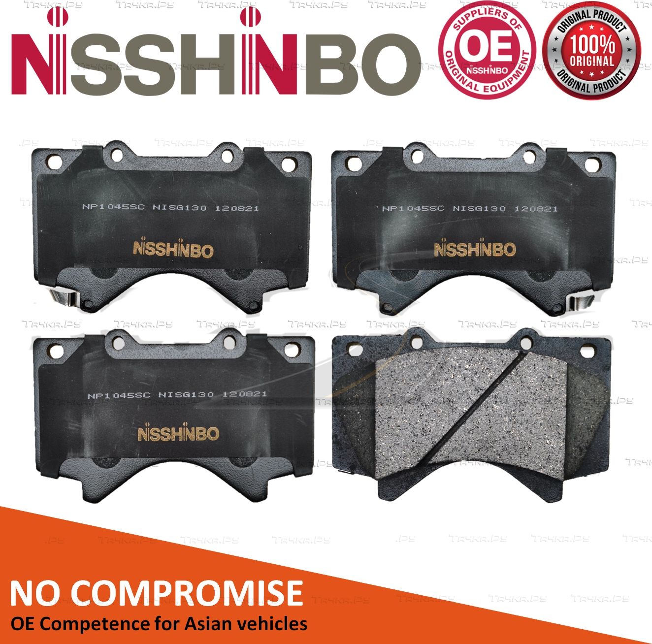 Тормозные колодки Nisshinbo Strong Ceramic передние для Toyota Sequoia II 2007-2026. Артикул NP1045SC