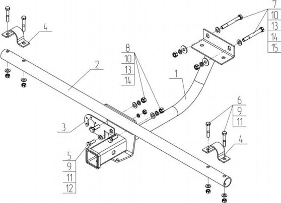 Фаркоп AvtoS для Lada 4x4 Pickup 2329 1995-2026 без шара. Артикул VAZ-71