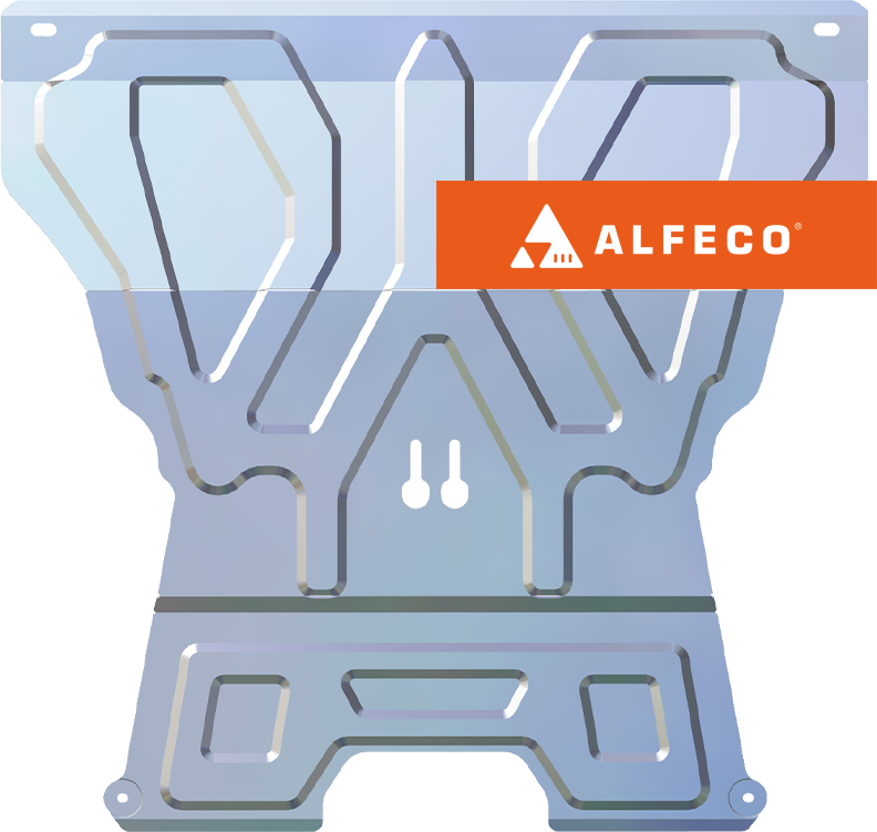 Защита алюминиевая Alfeco для картера (большая) Audi A4 B8 2013-2015 (с электрогидроусилителем руля). Артикул ALF.30.37al