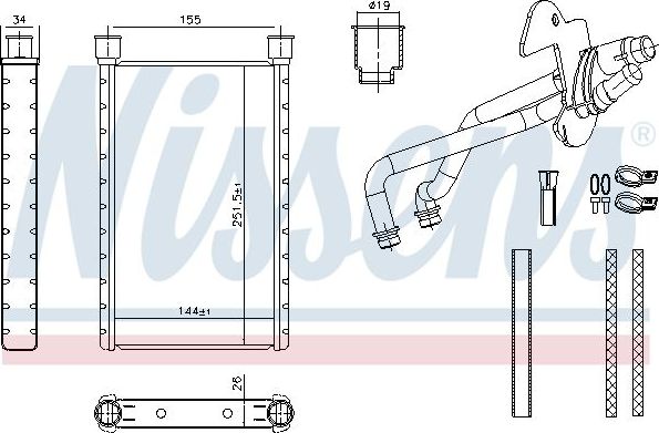 Радиатор отопителя (печки) Nissens для BMW 3 V (E90/E91/E92/E93) 2004-2013. Артикул 707282