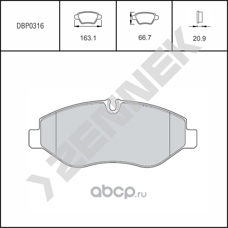 Колодки тормозные дисковые передние IVECO DAILY 06 (Zennek). Артикул DBP0316