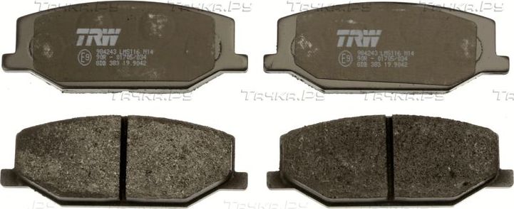 Тормозные колодки TRW COTEC передние для Suzuki Jimny II 1988-1998. Артикул GDB383