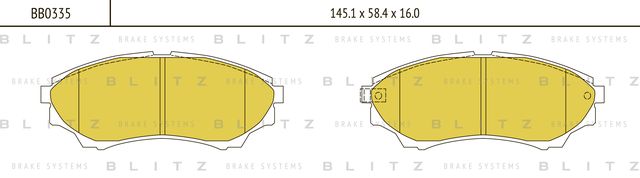 Колодки тормозные передние Ranger (1999 - 2012) (Blitz). Артикул BB0335