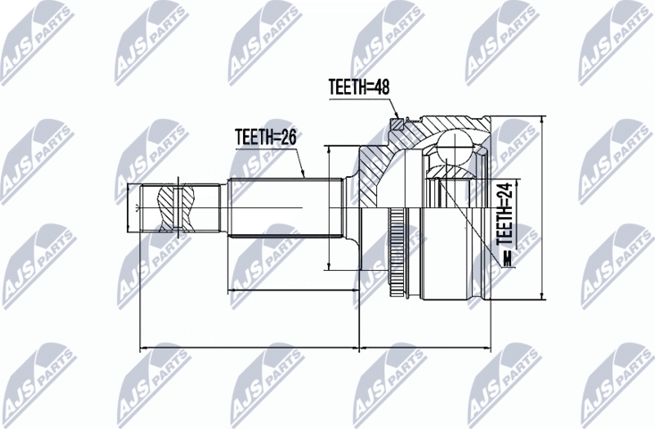 Шрус наружный (граната) NTY. Артикул NPZ-TY-084