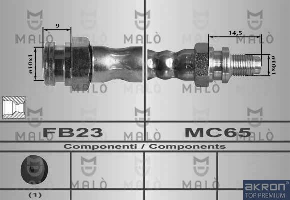 Тормозной шланг Malò задний для Smart Fortwo I (W450) 1998-2007. Артикул 80558