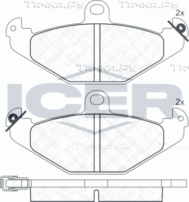 Тормозные колодки Icer задние для Renault Laguna I 1993-2001. Артикул 180874